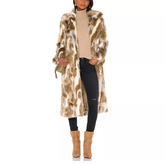 Nili Lotan Coat Simon Coyote Faux Fur Size XS NWT RARE - Picture 1 of 15